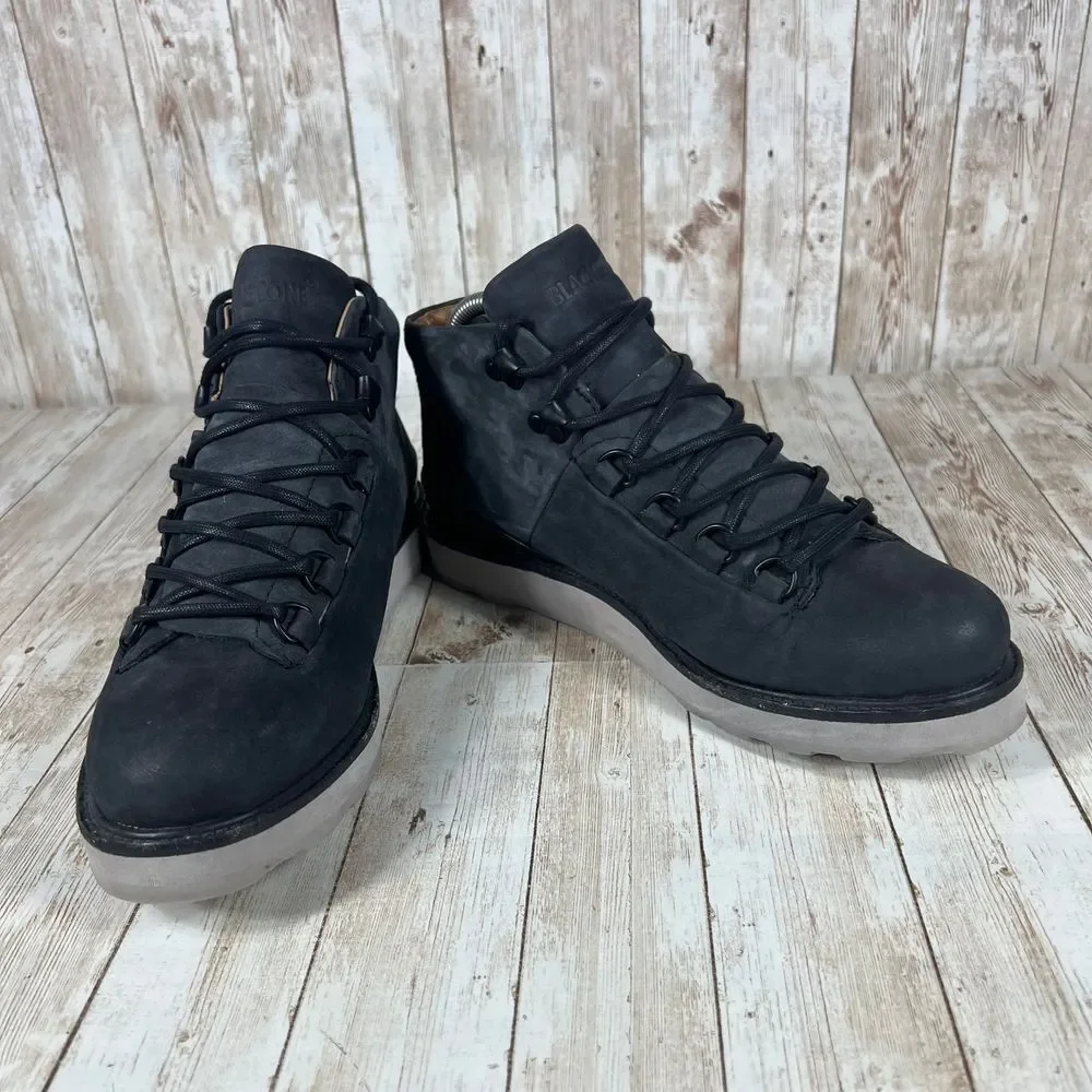 Black‎ Modern Leather High Top Sneaker Boots Platform Chunky Sole Size 39